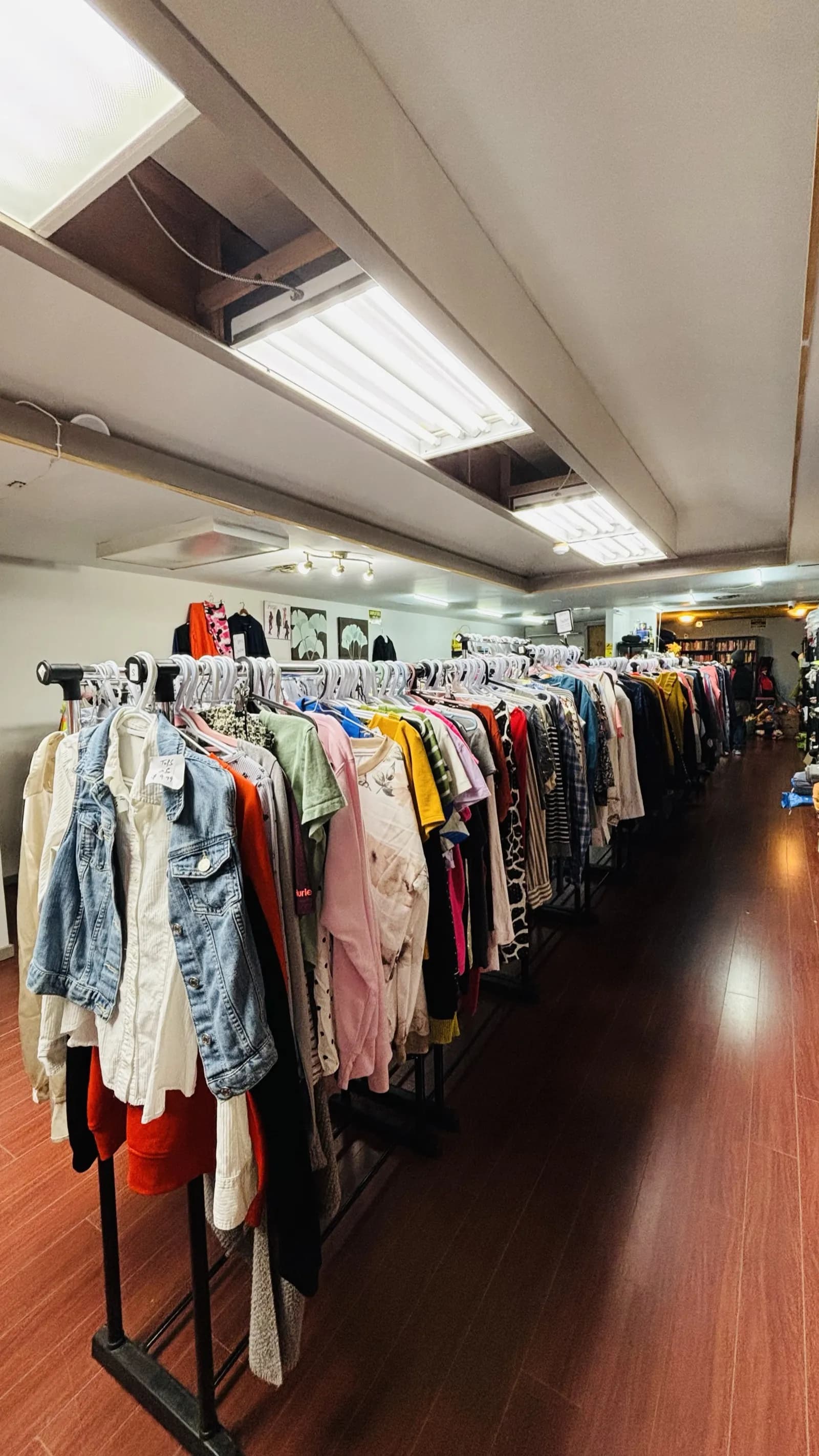 Colorful women's clothing rack